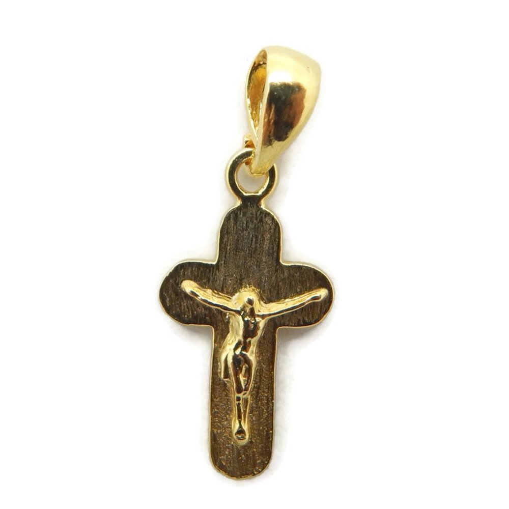 Round Latin Cross With Jesus Christ Charm Pendant